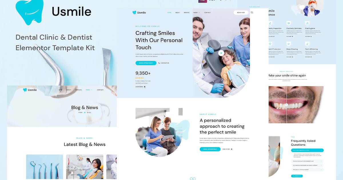 Usmile – Dental Clinic & Dentist Elementor Template Kit