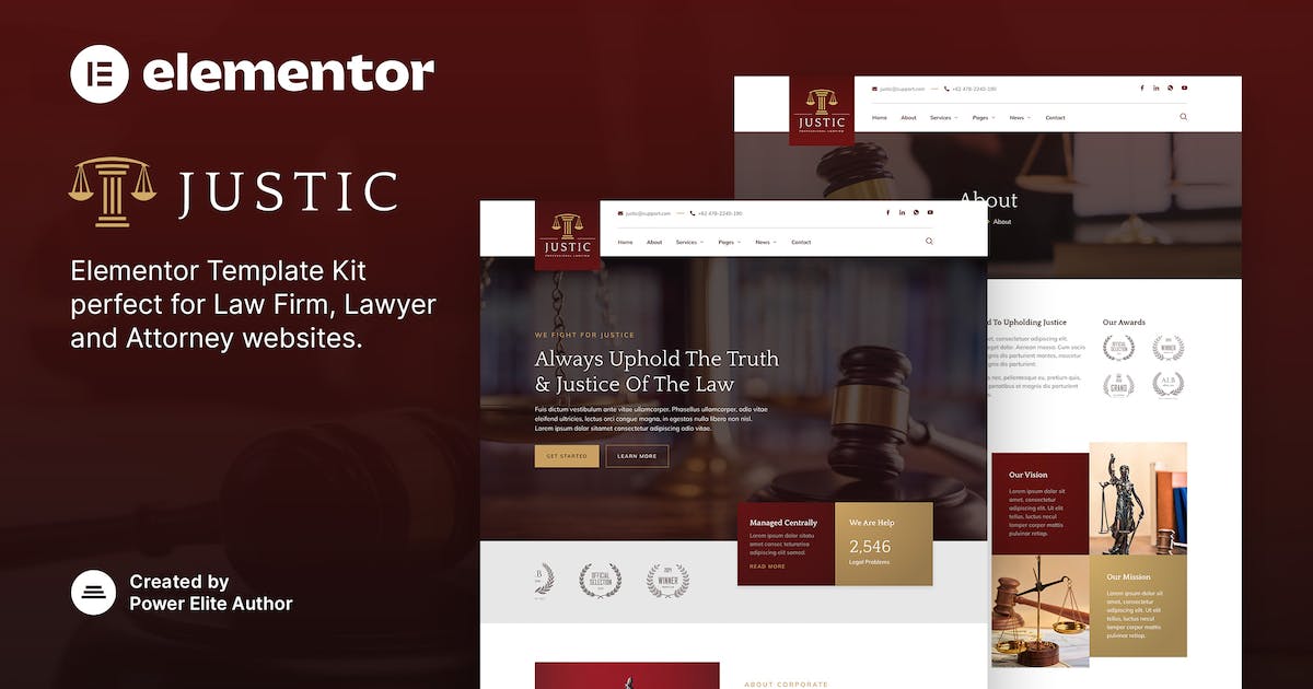 Justic - Law Firm & Legal Services Elementor Template Kit