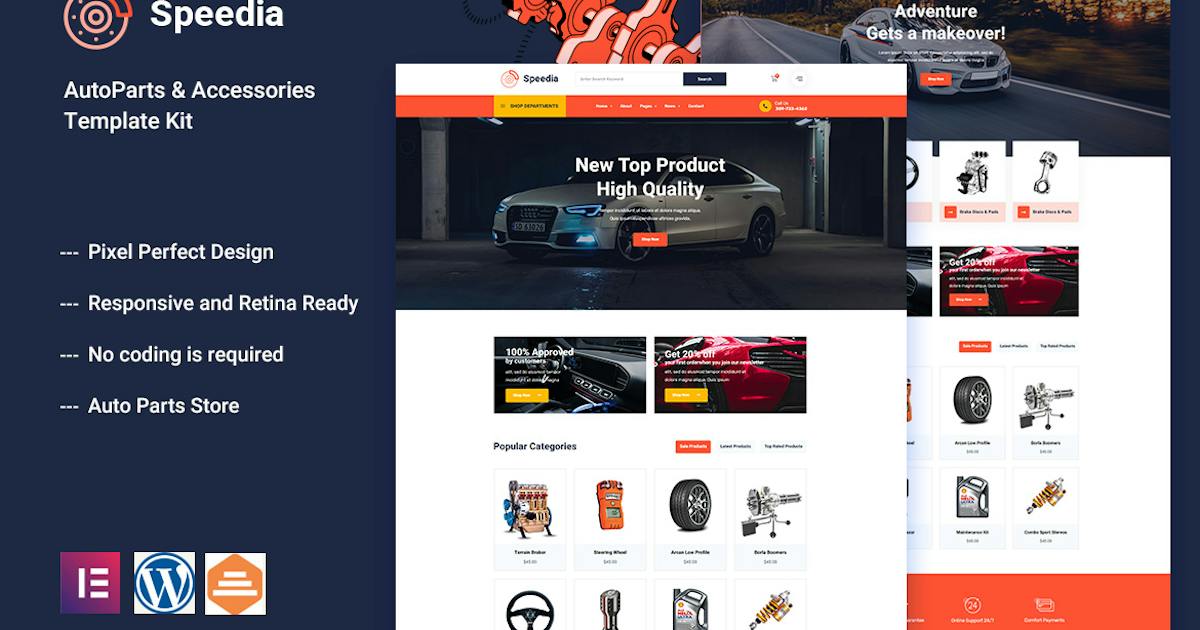 Speedia – AutoParts & Accessories Elementor Template Kit