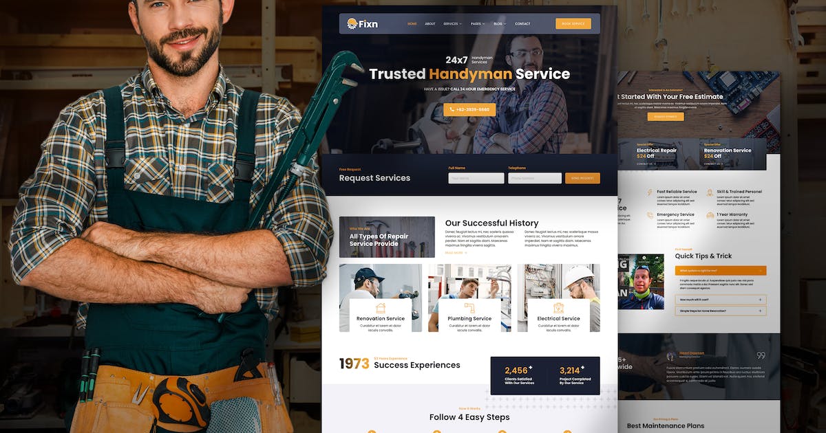 Fixn - Handyman & Repair Service Elementor Template Kit