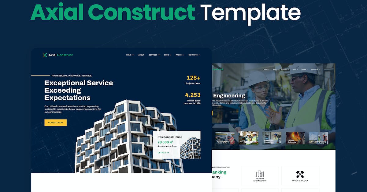 Axial - Construction Company Elementor Template Kit