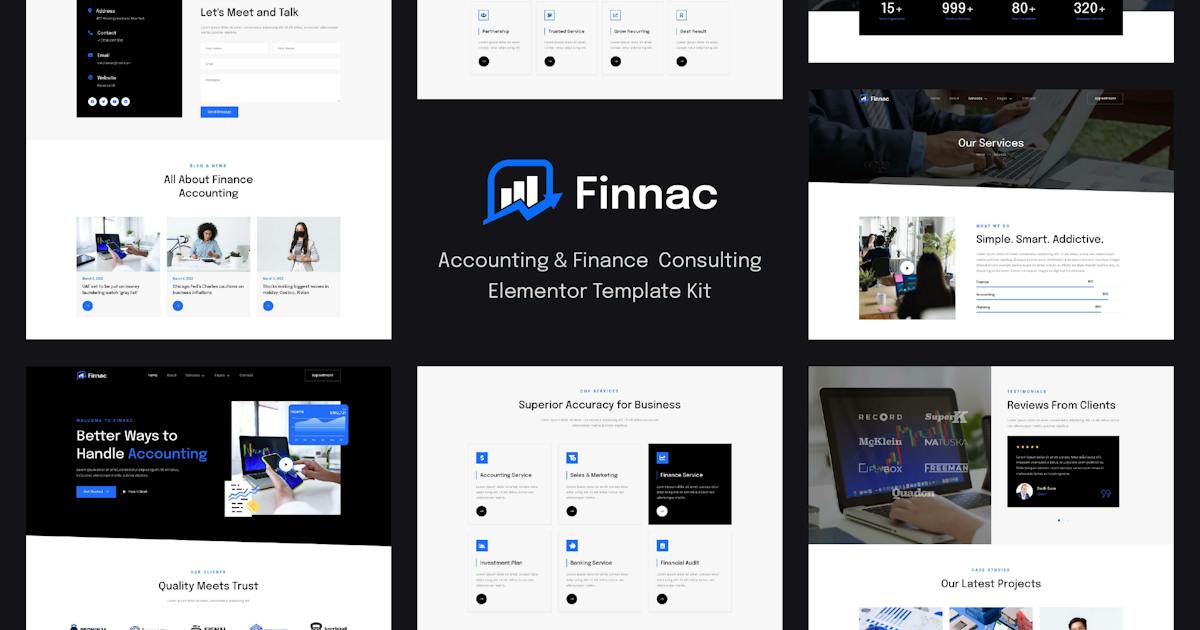 Finnac – Accounting & Finance Consulting Elementor Template Kit