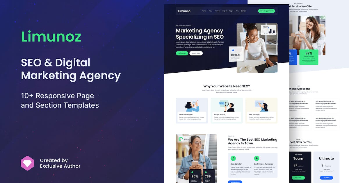 Limunoz – Digital Marketing & SEO Agency Elementor Template Kit