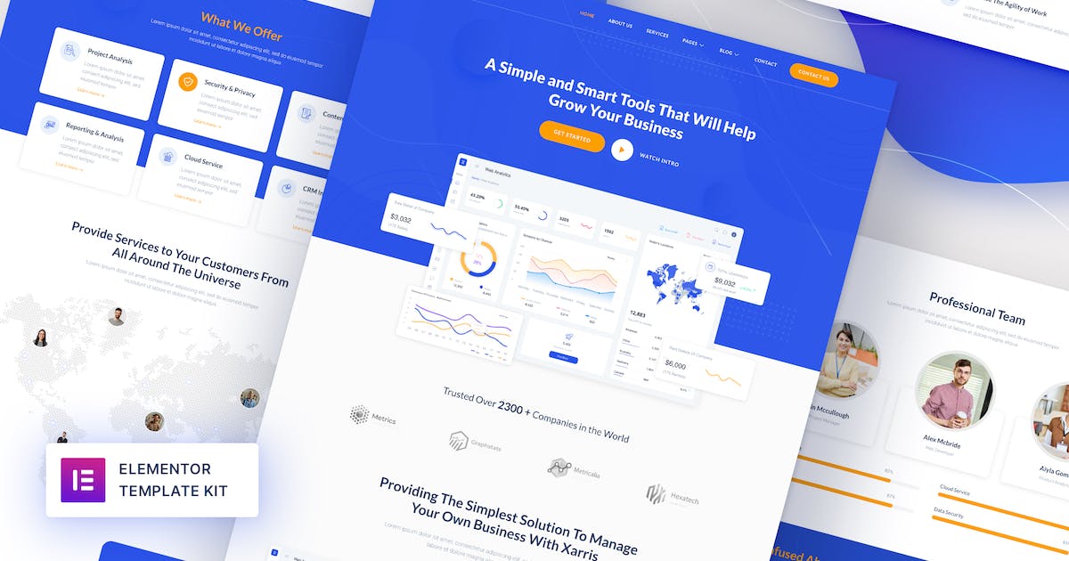 Xarris – SaaS & Startup Elementor Template Kit