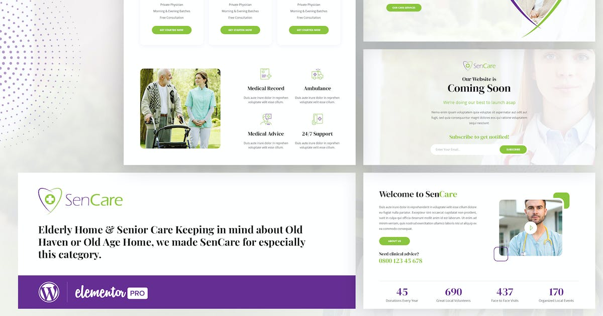 SenCare – Elderly Care Elementor Template Kit
