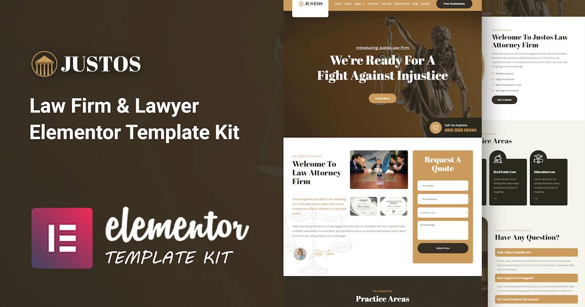 Justos – Law Firm & Lawyer Elementor Template Kit