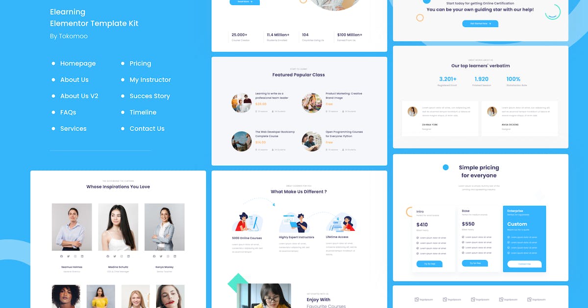 Learnera | e-Learning, School & University Elementor Template Kit