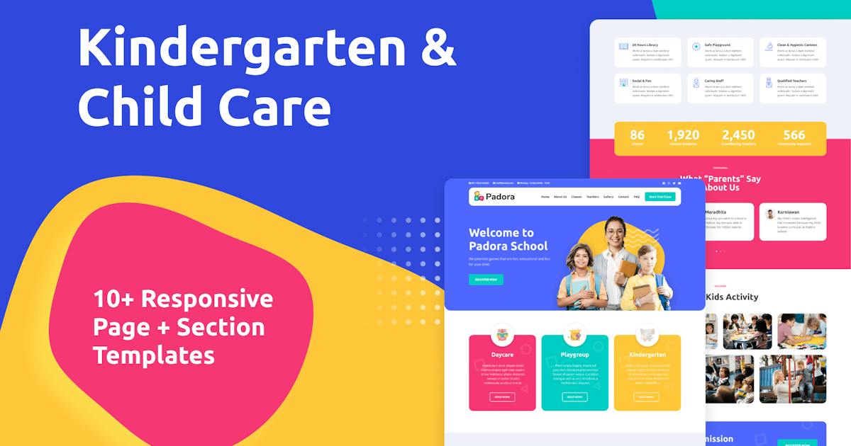 Padora – Kindergarten & Child Care Elementor Template Kit