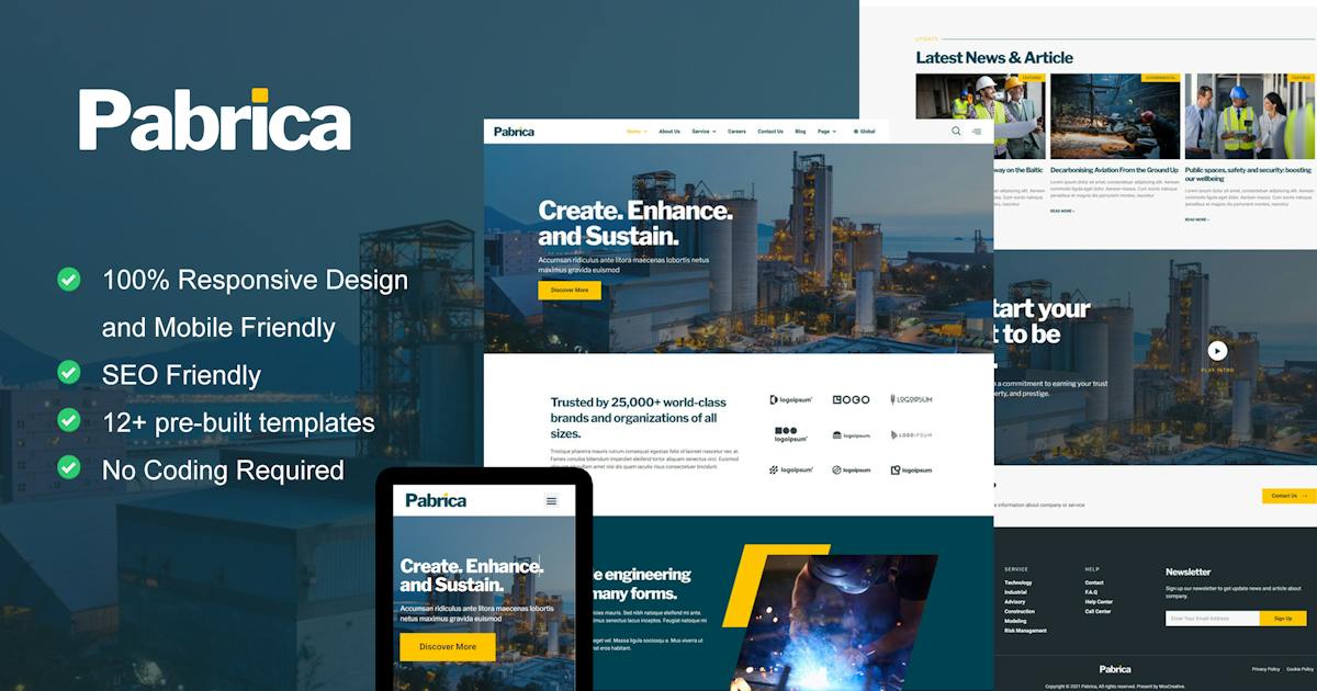 Pabrica – Engineering & Industrial Service Elementor Template Kit