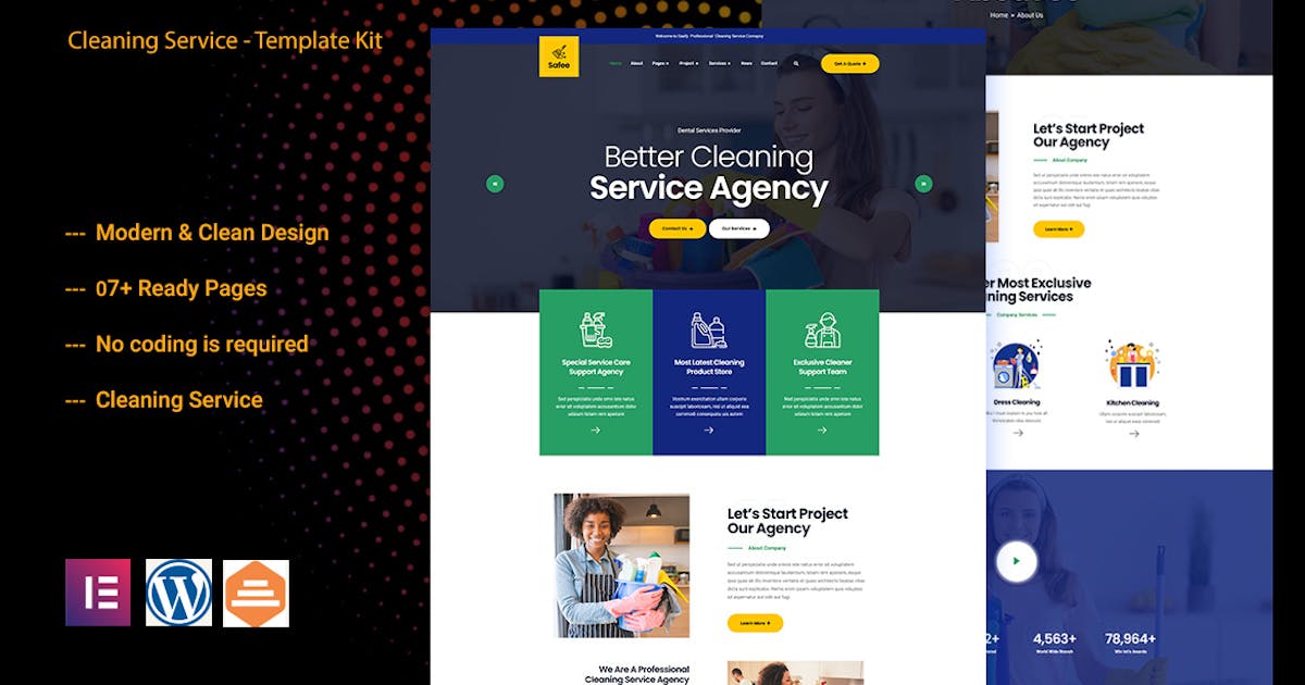 Safee – Cleaning Service Elementor Template Kit