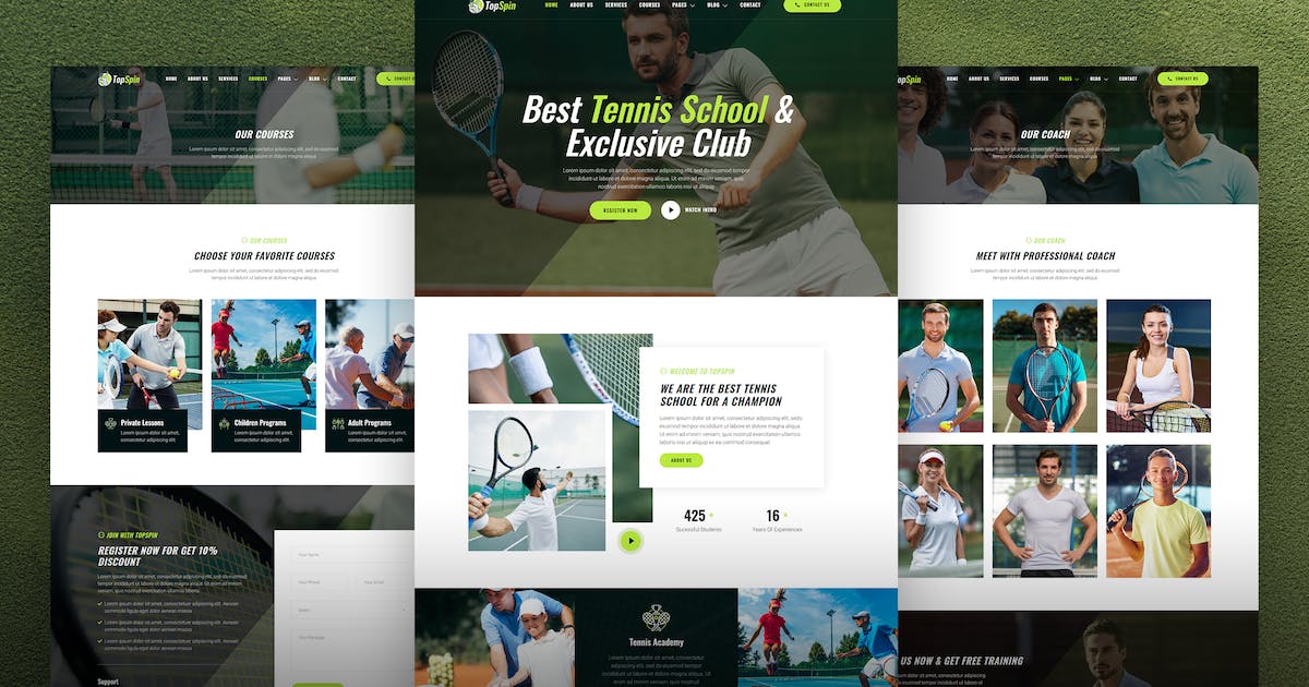 TopSpin - Tennis School & Sports Club Elementor Template Kit