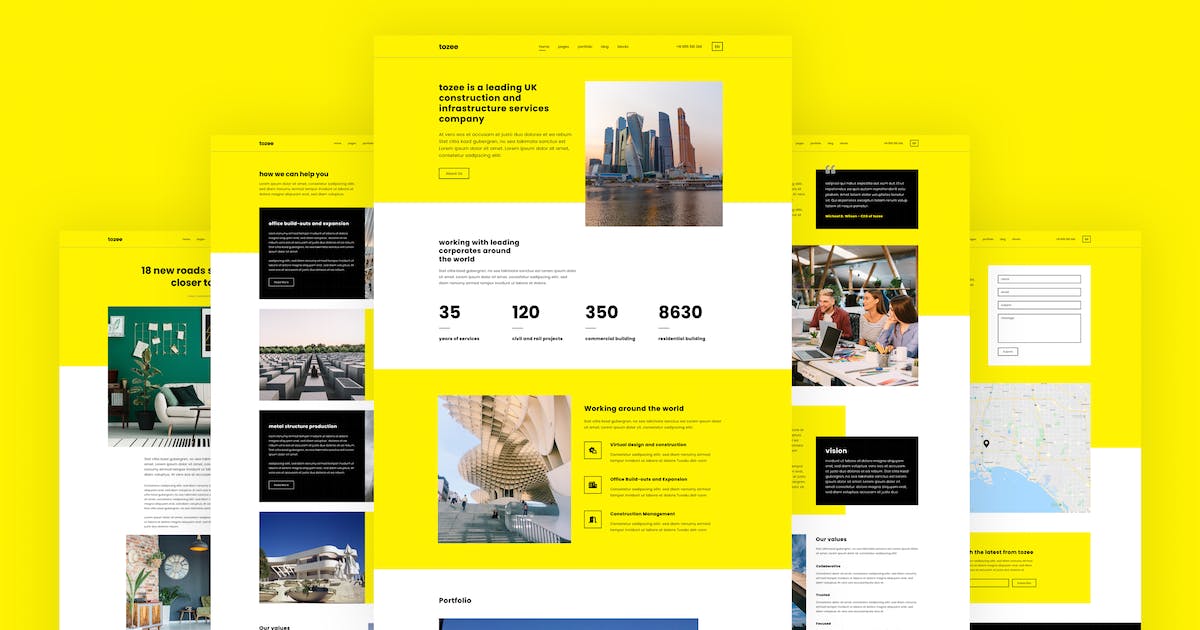 Tozee – Construction Elementor Template Kit