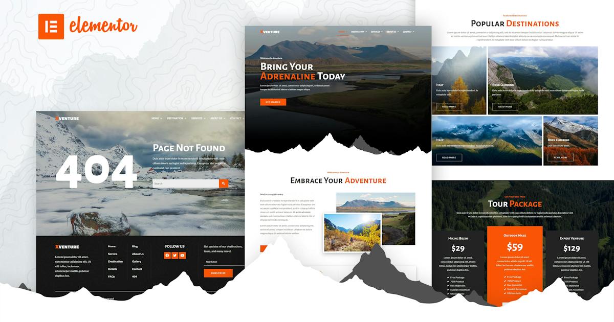 Xventure – Travel Elementor Template Kit