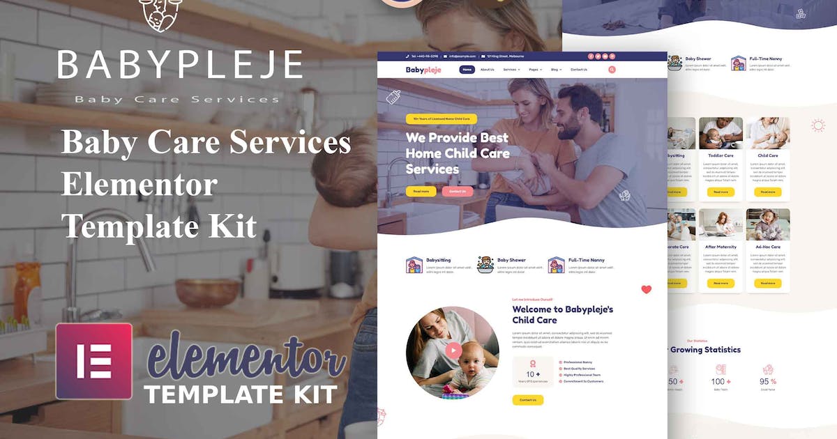 Babypleje – Baby Care Services Elementor Template Kit