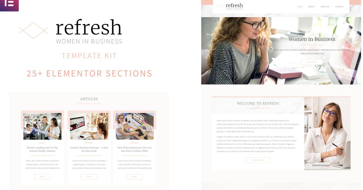 Refresh – Women in Business Elementor Template Kit