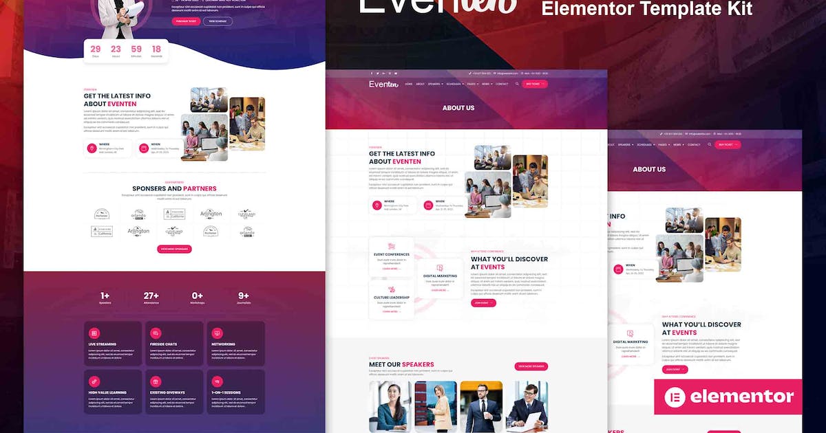 Eventen – Event Conference Elementor Pro Template Kit