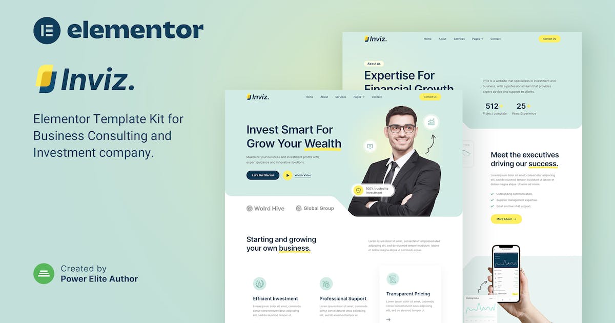 Inviz - Business Consulting & Investment Elementor Template Kit