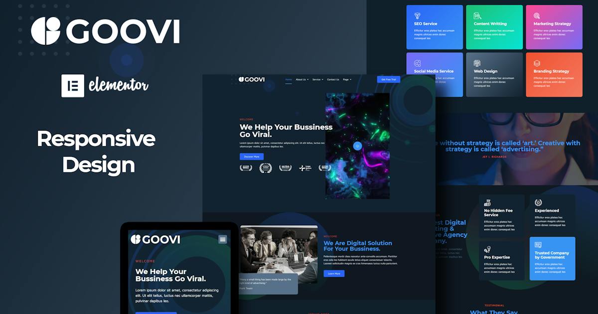 Goovi – Creative Agency & Digital Marketing Elementor Template Kits