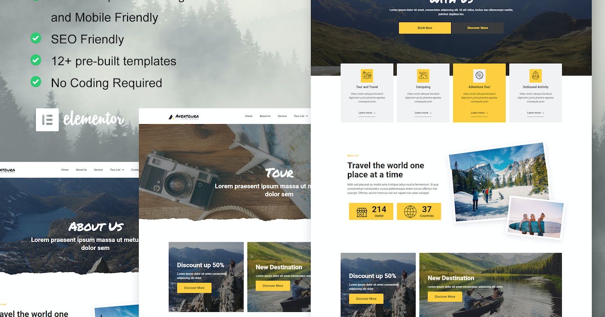 Aventoura – Travel & Tour Agency Elementor Template Kit