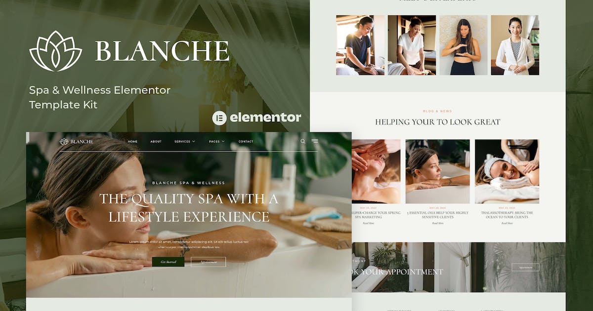 Blanche – Spa & Wellness Elementor Template Kit