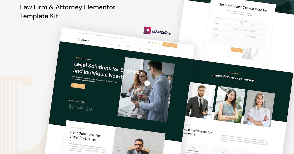 Lawkey – Law Firm & Attorney Elementor Template Kit