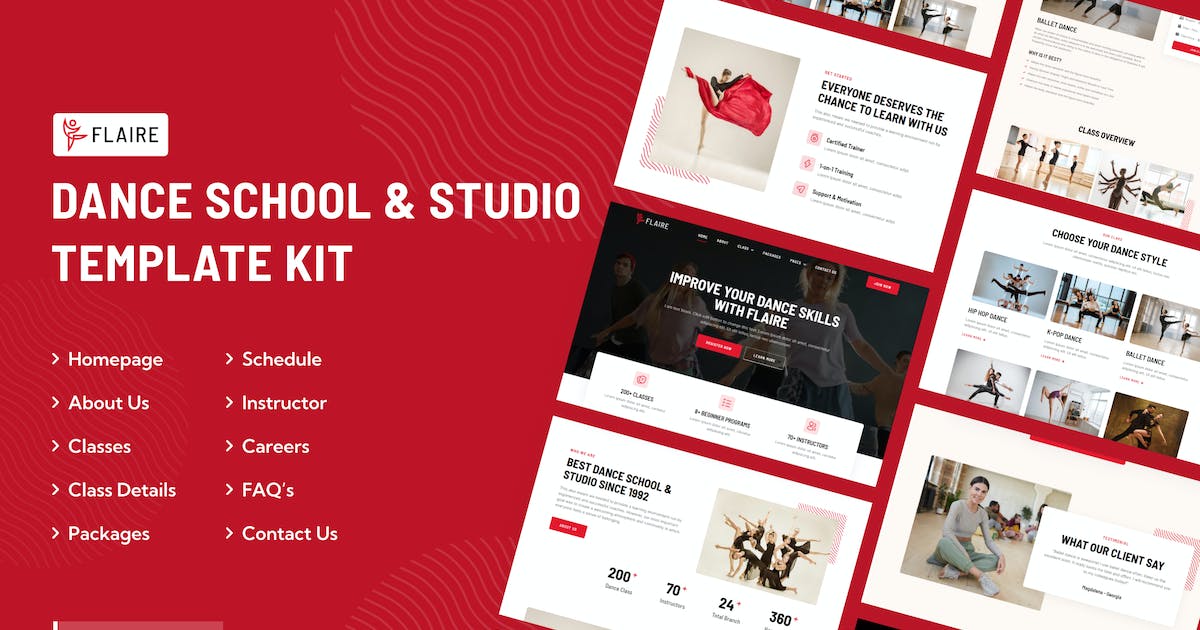 Flaire | Dance School & Studio Elementor Template Kit