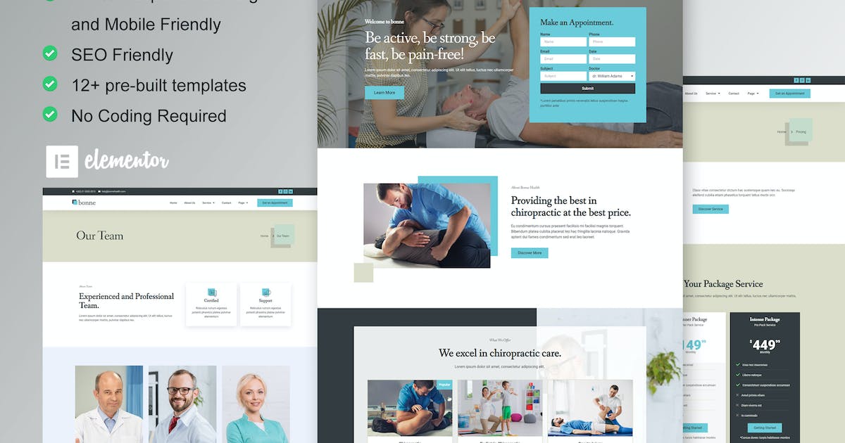 Bonne – Chiropractic & Physiotherapy Elementor Template Kit