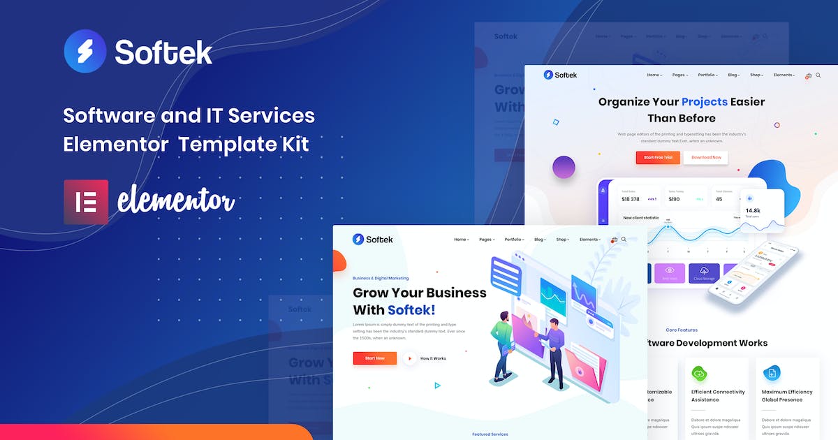Softek – Software IT Solutions Elementor Template Kit
