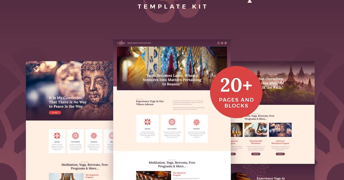 Vihara – Ashram & Oriental Buddhist Temple Elementor Template Kit