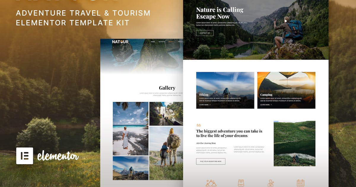 Natour - Adventure Travel & Tourism Elementor Template Kit