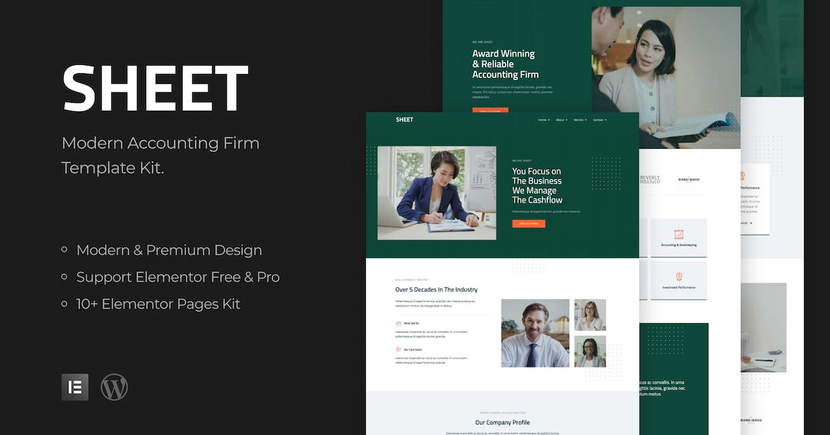 Sheet – Modern Accounting Firm Template Kit