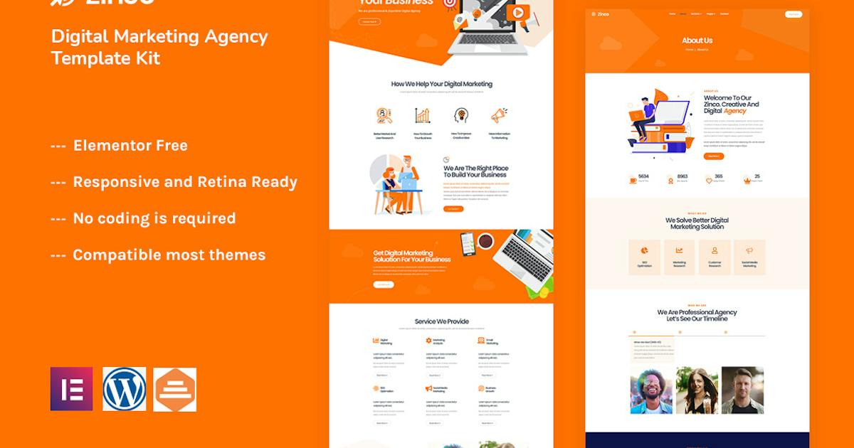 Zinco – Digital Marketing Agency Elementor Template Kit
