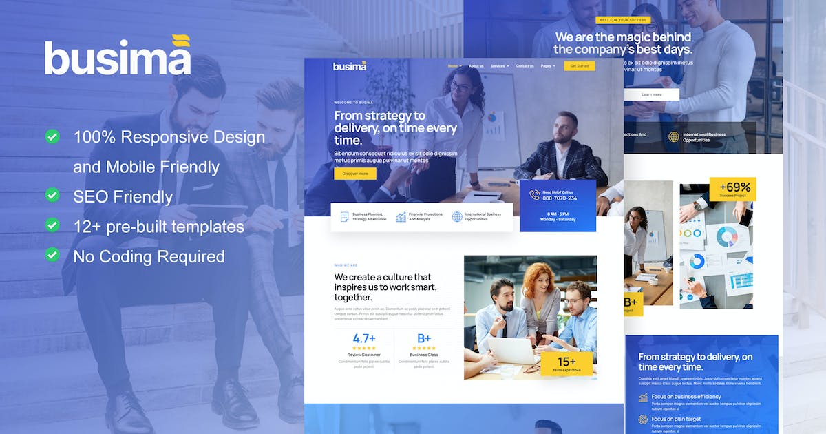 Busima – Business Consultant Elementor Template Kit