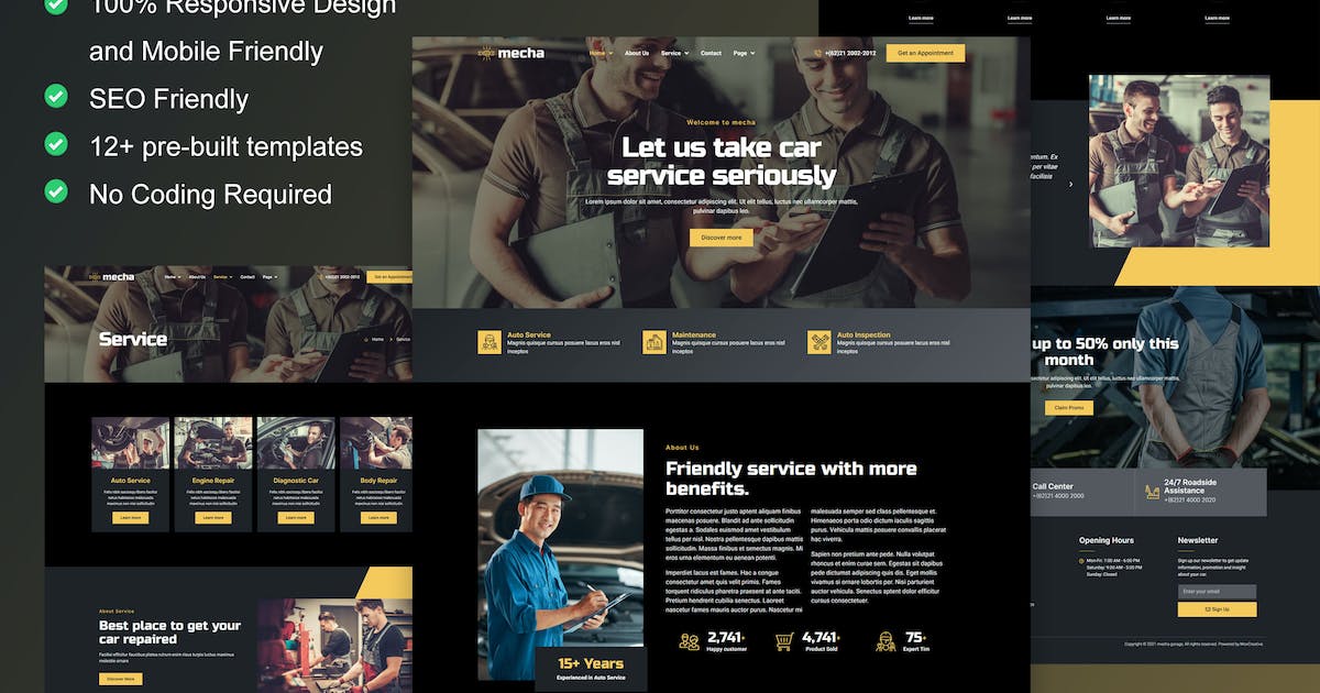 Mecha – Car Repair & Auto Service Elementor Template Kit