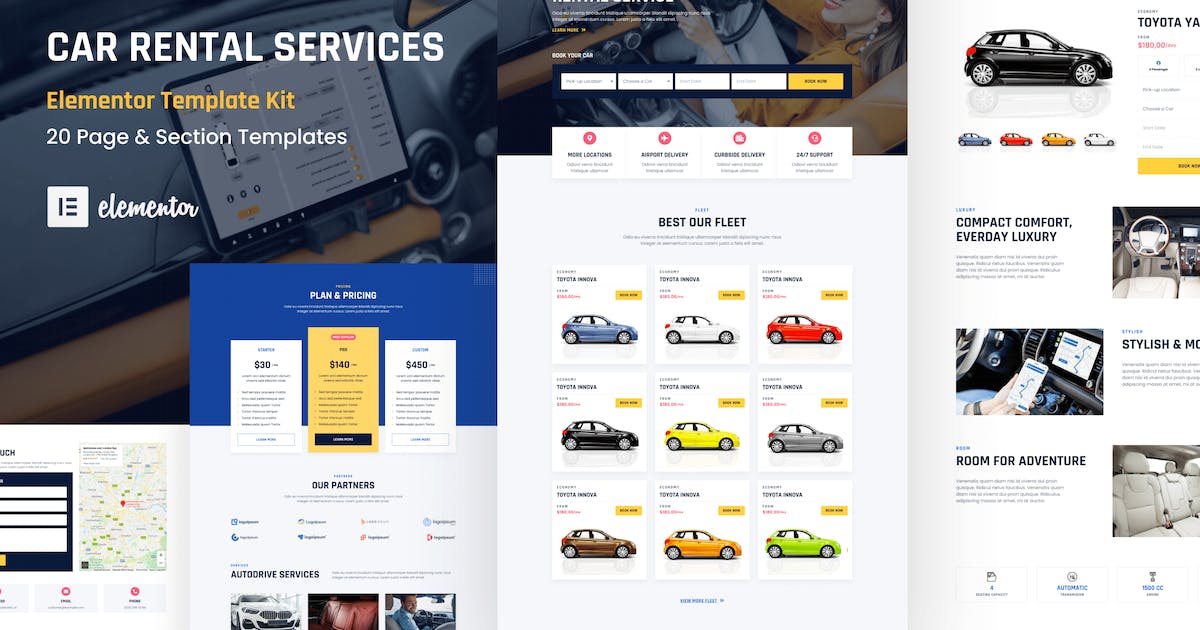Autodrive – Car Rental & Dealer Elementor Template Kit