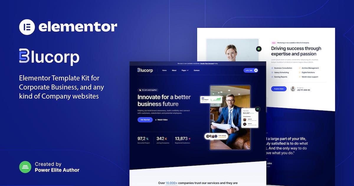 Blucorp - Corporate Business Elementor Template Kit