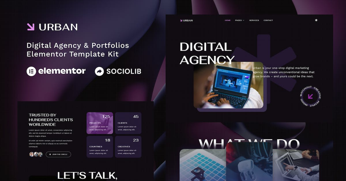 Urban – Digital Agency & Portfolios Elementor Template Kit