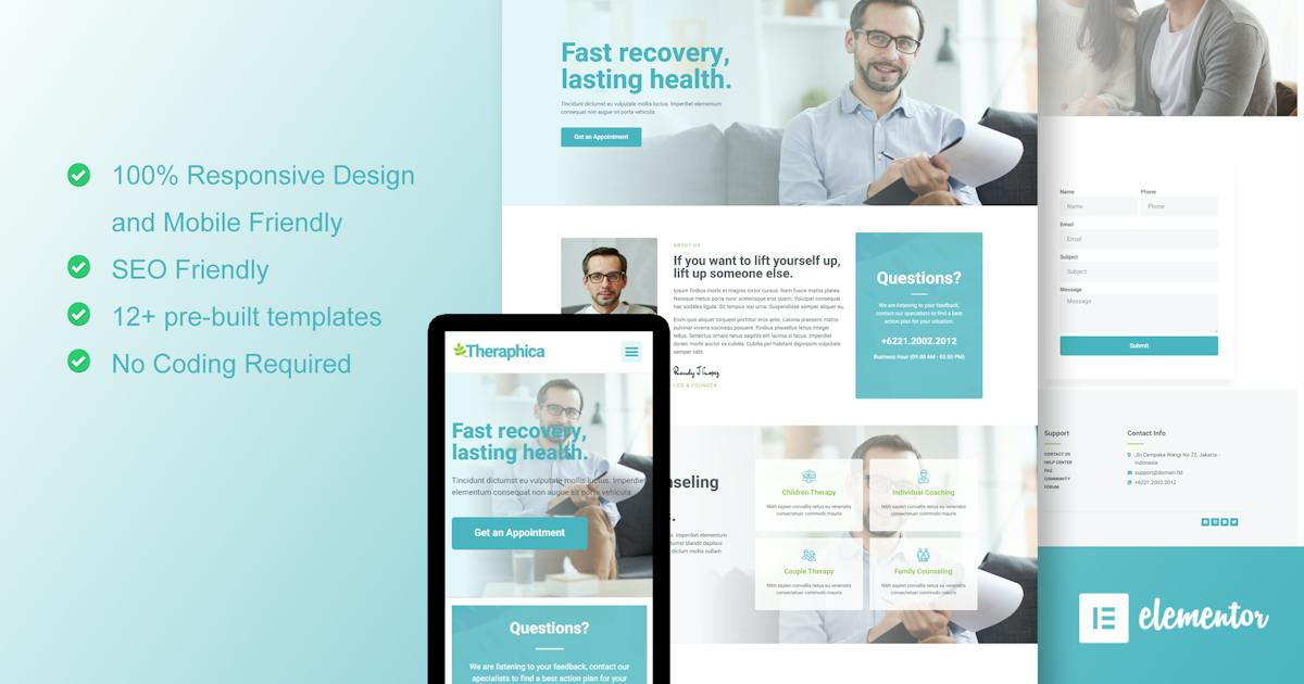 Therapica – Mental Health & Psychologist Elementor Template Kit