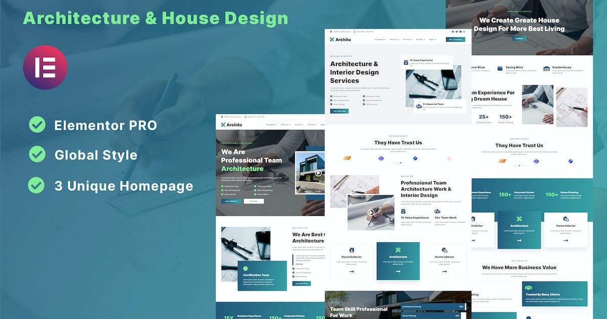 Archita – Architecture & Interior Design Elementor Template Kit
