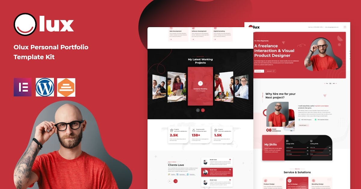 Olux - Creative Personal CV & Resume Portfolio Template Kit