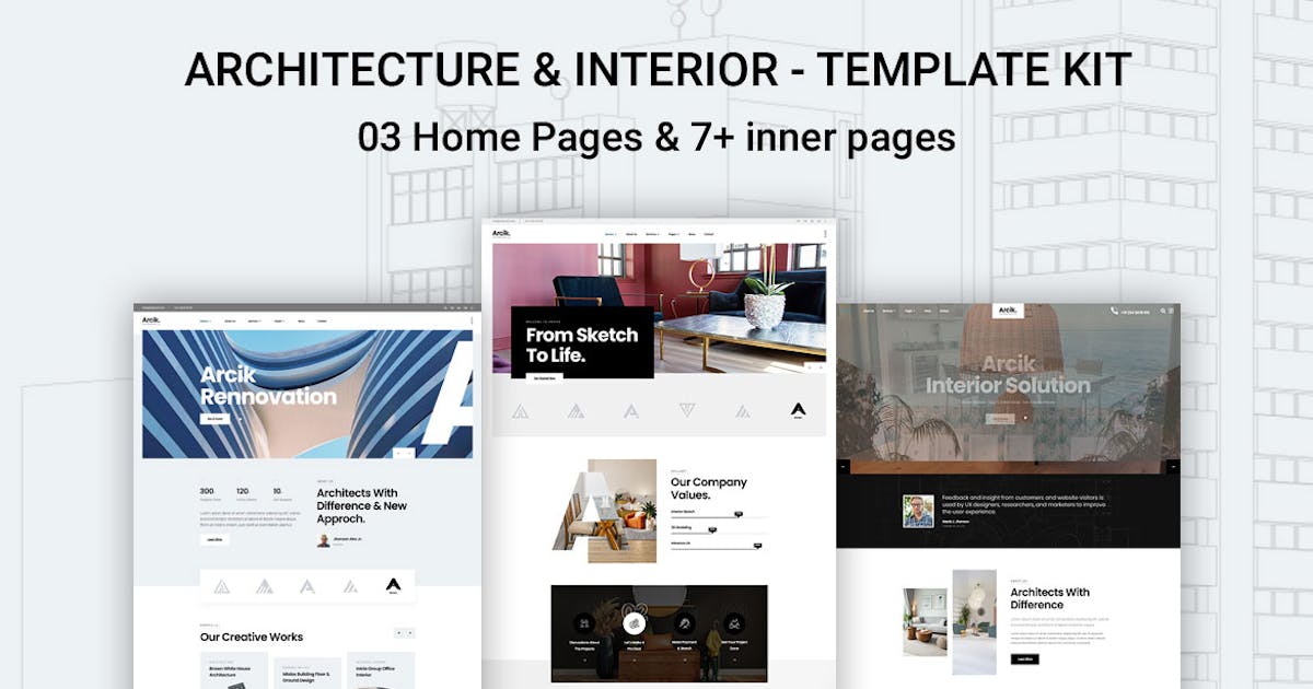 Arcik – Architecture & Interior Elementor Template Kit