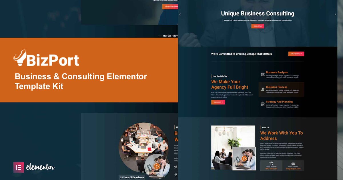 Bizport – Business & Consulting Elementor Template Kit