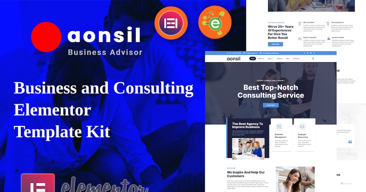 Aonsil – Business & Consulting Elementor Template Kit