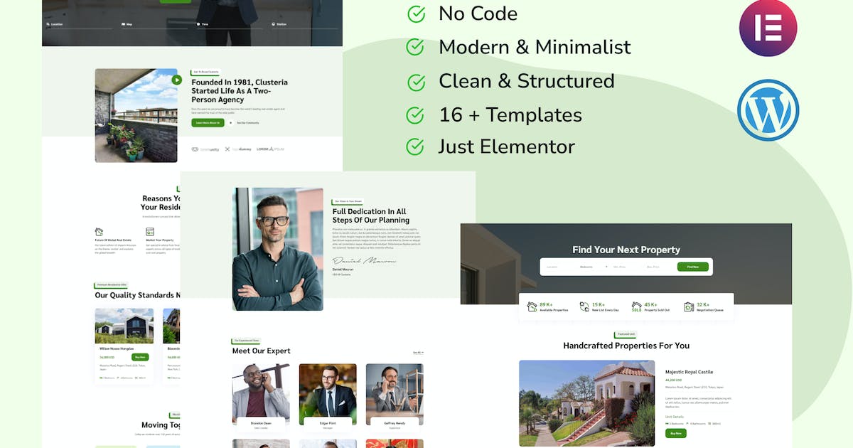 Clusteria – Real Estate & Property Elementor Template Kit