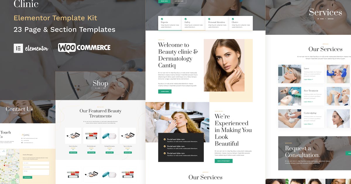 Cantiq – Beauty Clinic WordPress & Dermatologist Elementor Template Kit