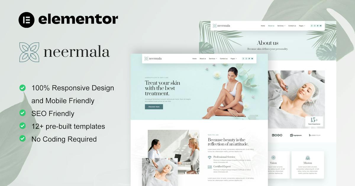 Neermala – Beauty Clinic & Dermatology Elementor Template Kit