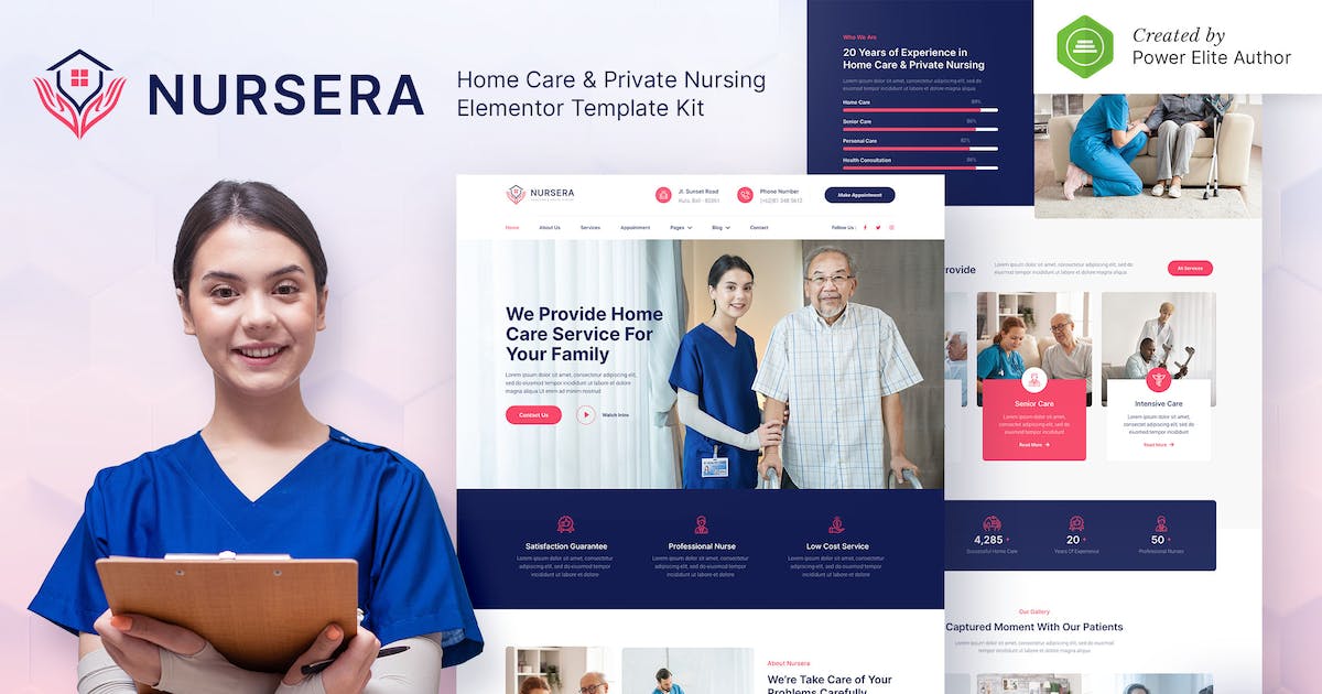 Nursera - Home Care & Private Nursing Services Elementor Template Kit