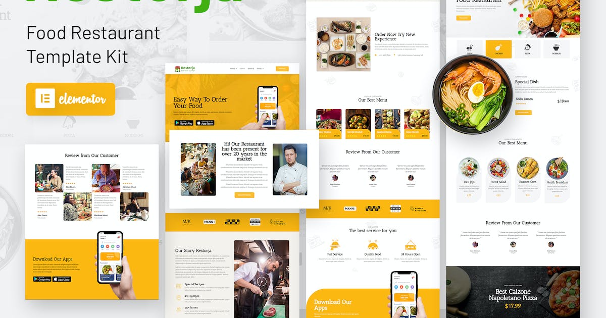 Restorja – Restaurant & Food Elementor Template Kit