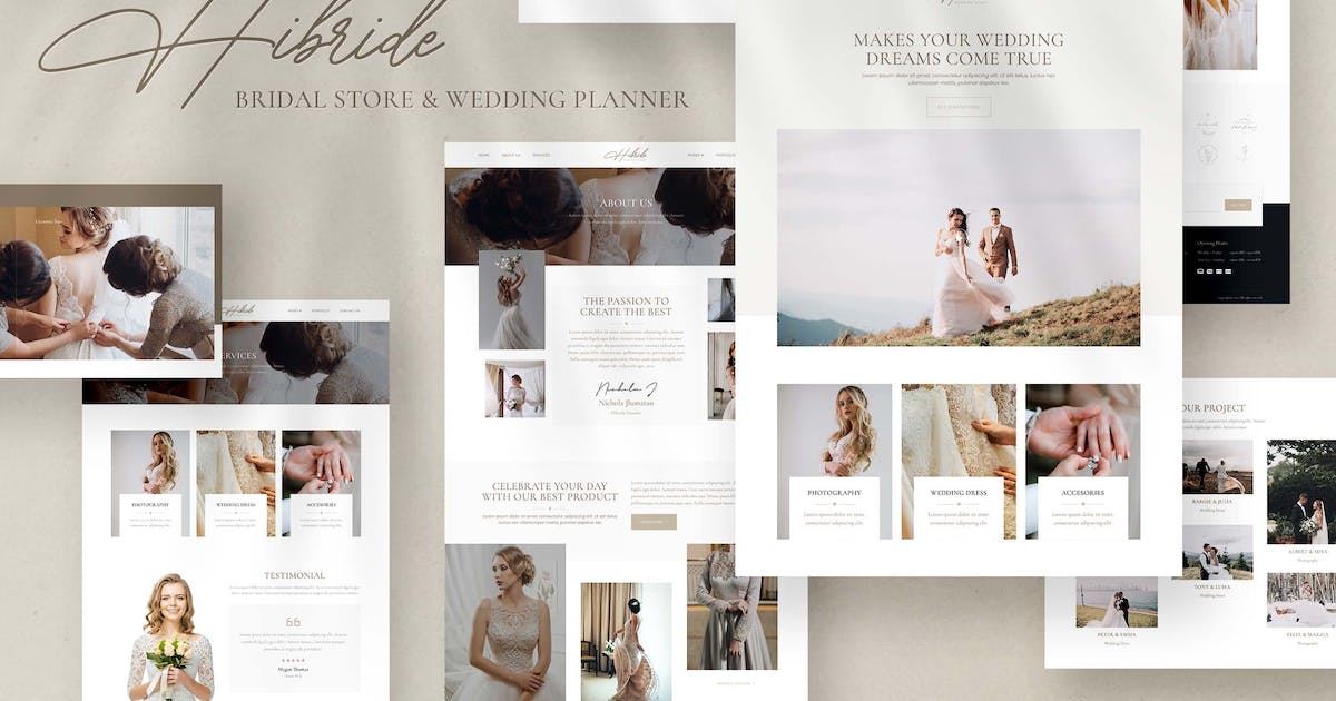 Hibride - Bridal Photography & Wedding Planner Elementor Template Kit