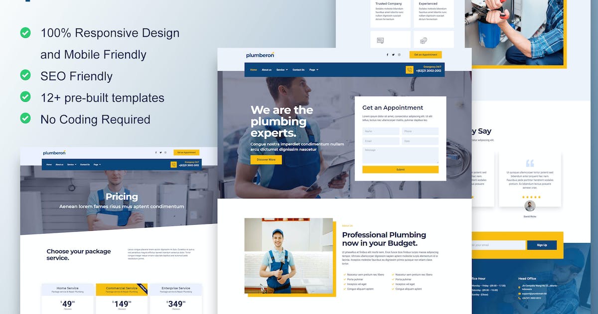 Plumberon – Plumbing Service Elementor Template Kit